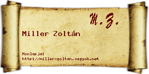 Miller Zoltán névjegykártya